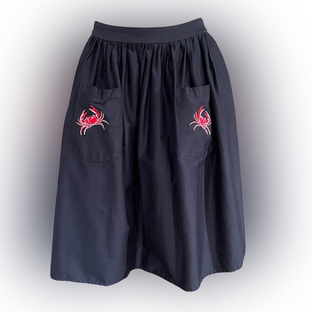 Collectif/Modcloth Josie Crab Navy Swing Skirt